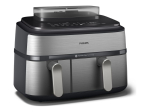 Lauagrillid Philips  NA555/09 Dual Basket Airfryer with Steam 5000 Series, 9 L, Stainless Steel/Black