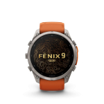 Nutikell Garmin  Fenix 9 Pro &ndash; inReach, 51mm Titanium with Autumn Orange/Spark Orange Silicone Band