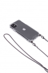 Tagakaaned Evelatus Apple iPhone 11 Pro Max Silicone Transparent with Necklace TPU Strap Space Gray