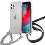 Tagakaaned Guess  Guess GUHCP12MKC4GSSI iPhone 12/12 Pro 6.1" Transparent hardcase 4G Silver Chain