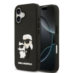 Tagakaaned Karl Lagerfeld Apple iPhone 17 3D Rubber Karl and Choupette Case Black