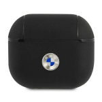 Tagakaaned BMW  BMW Genuine Leather Silver Logo Case for AirPods 3 - Black