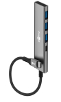 Laadija Goobay  76562 Slim 4-Port USB-Hub, USB-C auf USB-C /USB-A, 5 Gbit/s, Grey