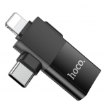 Kaabel Hoco Adapter OTG 2in1 USB C / Lightning to USB A Hoco UA17 black