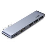Adaptrid Ugreen HUB Ugreen 60559 2x USB-C / USB-C PD (Thunderbolt 3, 100W, 4K 60 Hz, 10 Gbps) / HDMI 4K 30 Hz / 3x USB 3.0 for MacBook Pro / Air - Gray