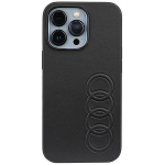 Tagakaaned Audi  Audi Synthetic Leather iPhone 13 Pro / 13 6.1" black/black hardcase AU-TPUPCIP13P-TT/D1-BK