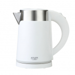Veekeetja Adler  Kettle  AD 1372 Electric, 800 W, 0.6 L, Plastic/Stainless steel, 360&deg; rotational base, White