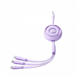 Muud kaubad Joyroom  Joyroom Colorful Series S-A40 Cable Retractable 3in1 USB-A - USB-C / Lightning / Micro USB 1m - Purple