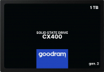 K&otilde;vaketas SSD Goodram SSD||CX400 GEN.2|1TB|SATA|3D TLC|Write speed 500 MBytes/sec|Read speed 550 MBytes/sec|2,5"|TBW 720 TB|MTBF 2000000 hours|SSDPR-CX400-01T-G2