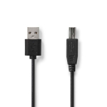 Kaabel NEDIS  Printera kabelis USB 2.0 A Male - USB B Male 480 Mbps 2 m  melns