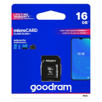 M&auml;lukaardid Goodram  Goodram Microcard 16 GB micro SD HC UHS-I class 10 memory card, SD adapter (M1AA-0160R12)