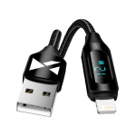 Kaabel Wozinsky  USB-A Cable - Lightning Wozinsky WUALC1 with LED Display 2.4A 1m - Black