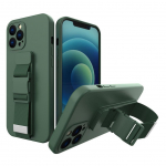 Tagakaaned Hurtel - Rope case gel case with a chain lanyard bag lanyard iPhone 11 Pro Max dark green