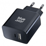 Kaabel Blue Star Phone charger Blue Star USB C + USB A QC4.0 PD 3A 25W TFB-TC-25WPD black