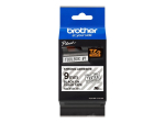 Tarvikud ja tarvikud Brother  TZe-S121 Strong Adhesive Laminated Tape Black on Clear, TZe, 8 m, 9 mm
