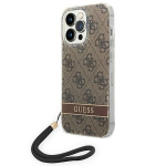 Tagakaaned Guess  Guess GUOHCP14LH4STW iPhone 14 Pro 6.1 "brown / brown hardcase 4G Print Strap