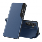 Tagakaaned Hurtel  Eco Leather View Case elegant case with flap and stand for Samsung Galaxy S25 Edge - blue