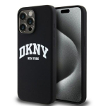 Tagakaaned DKNY Apple iPhone 15 Pro Max 6.7 hardcase Liquid Silicone White Printed Logo MagSafe Black