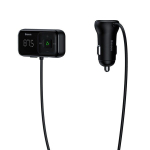 FM modulaator Baseus Wireless Bluetooth FM transmitter with charger Baseus S-16 (Overseas edition) - black - OUTLET