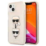 Tagakaaned Karl Lagerfeld  Karl Lagerfeld Glitter Karl's & Choupette Head Case for iPhone 13 mini - Gold