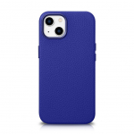 Tagakaaned iCarer  iCarer Litchi Premium Leather Case iPhone 14 Plus Magnetic Leather Case with MagSafe Dark Blue (WMI14220711-DB)