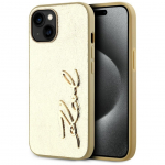 Muud kaubad Karl Lagerfeld  Karl Lagerfeld Wrinkled Metal Signature iPhone 15 Case - Gold