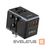 Adaptrid Dudao  Dudao A35Pro 35W EU / UK / AUS / US / JP travel adapter 3x USB-C 2x USB-A - black