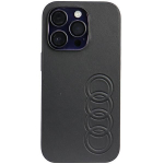 Tagakaaned Audi  Audi Synthetic Leather iPhone 14 Pro 6.1" black/black hardcase AU-TPUPPCIP14P-TT/D1-BK