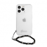 Tagakaaned Guess Apple iPhone 13 Pro PC Script and Black Pearls Case Transparent