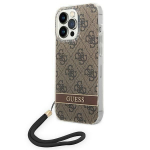 Tagakaaned Guess  Guess GUOHCP14XH4STW iPhone 14 Pro Max 6.7 "brown / brown hardcase 4G Print Strap