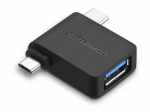 &Uuml;leminek Ugreen 2 in 1 Adapter Micro USB Male + USB Type C Male to USB 3.0 Female Black