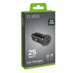 Adaptrid SBS  SBS TECRPD25W Car Charger 25W USB-A USB-C with Power Delivery - Black