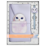 V&auml;line aku Nimmy  NIMMY set 2in1 notebook + pen BIG EYED PET 2.0 Rabbit purple