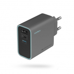 Adaptrid Cuktech Cuktech CUKAD653EUGR 65W GaN Wall Charger 2 x USB-C 1 x USB-A - Gray