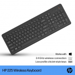 Arvuti klaviatuur HP  HP 225 Wireless Keyboard, spill resistant - Black - US ENG