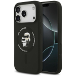 Tagakaaned Karl Lagerfeld  Karl Lagerfeld Silicone Karl&Choupette Ring MagSafe Case for iPhone 18 Pro Max / 17 Pro Max - black