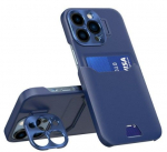 Tagakaaned iLike Apple iPhone 14 Pro Leather Stand Case card wallet with stand Blue