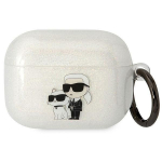 Tagakaaned Karl Lagerfeld  Karl Lagerfeld KLAPHNKCTGT Airpods Pro cover transparent Gliter Karl&Choupette