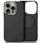 Muu telefoni lisavarustus Mercedes-Benz  Mercedes Silicone Tonal Logo Wood Pattern MagSafe iPhone 16 Pro Max Case - Black