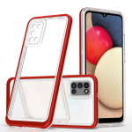 Tagakaaned Hurtel  Clear 3in1 case for Samsung Galaxy A03s (166) frame gel cover red