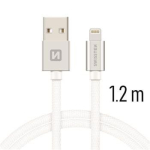 Kaabel swissten  Swissten Textile Fast Charge 3A Lightning (MD818ZM/A) Datu un Uzlādes Kabelis 1.2m Sudraba