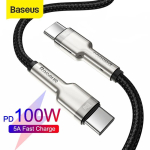 Kaabel Baseus  Kabelis USB C - USB C  datu parsutisanai un uzladesanai lidz 100W  2m  melns Cafule Metal BASEUS