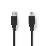 Kaabel NEDIS  USB 2.0 kabelis  A Male - Mini 5-pin Male  2 0 m  Black CCGP60300BK20 (5412810274772)
