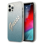 Tagakaaned Guess  Guess GUHCP12MPCUGLSBL iPhone 12/12 Pro 6.1" blue/blue hardcase Glitter Gradient Script
