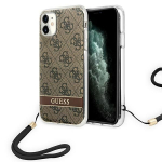 Tagakaaned Guess  Guess GUOHCN61H4STW iPhone 11 brown/brown hardcase 4G Print Strap