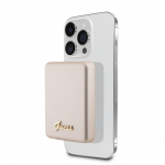 V&auml;line aku Guess Power Bank 5000mAh 15W MagSafe And Regular Charge With Metal Ssript Logo Gold