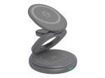 Kontroller Raidsonic Icy Box IB-SH101-CH in 1 foldable magnetic charging stand for mobile phone, earpods and smartwatch, Aluminium