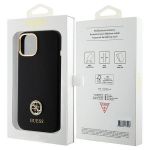 Tagakaaned Guess  Guess Silicone Logo Strass 4G Case for iPhone 15 - Black
