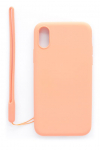 Tagakaaned Evelatus Apple iPhone X/XS Soft Touch Silicone Case with Strap Pink