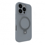 Tagakaaned Evelatus Apple iPhone 16 Pro Max Premium Magsafe with Stand Soft Touch Silicone Case Silver